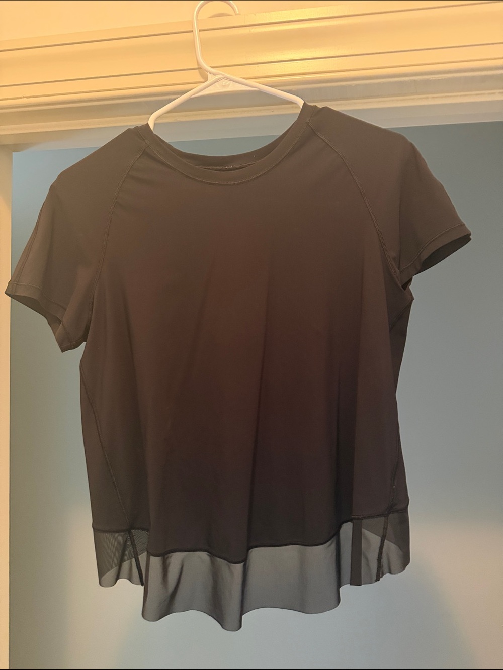 lululemon athletica Black Short-Sleeve Top with Sheer Hem